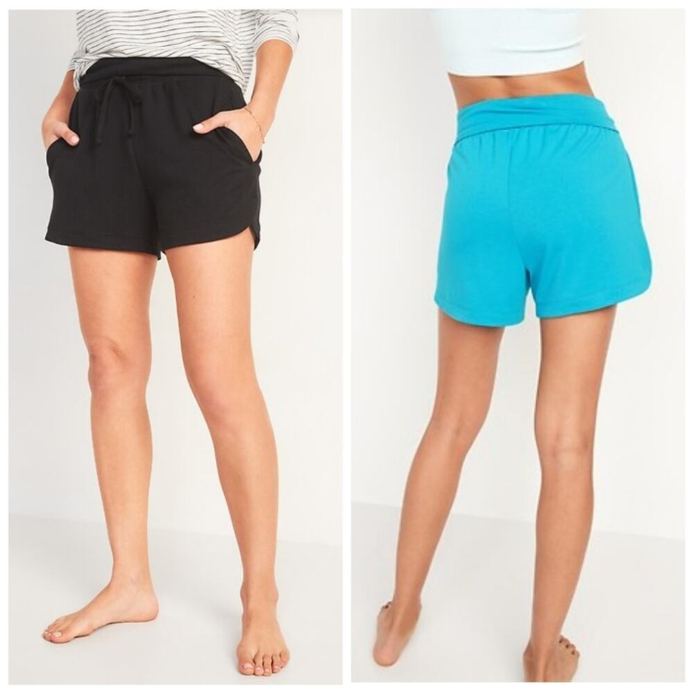 Old Navy Active fold over waist French terry yoga shorts sz M